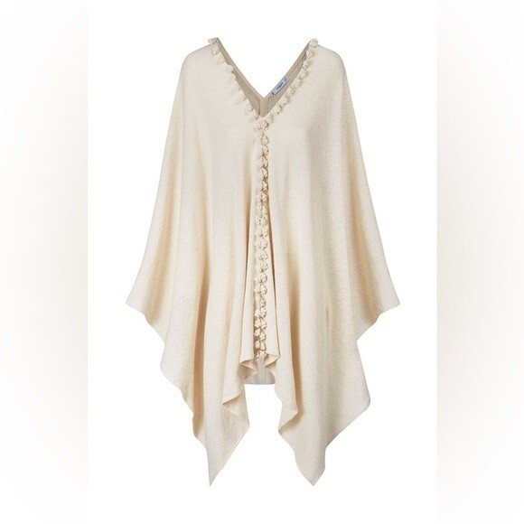 Mango Commited Pom Pom Kaftan Poncho - Picture 4 of 8